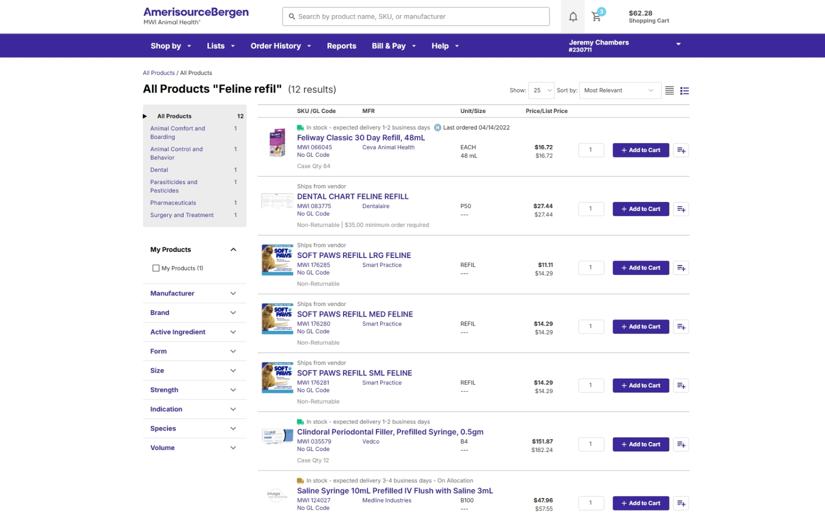 MWI Animal Health | E-Commerce Search